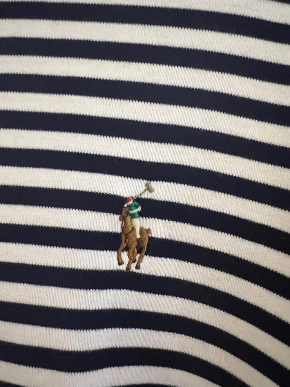 Polo by Ralph Lauren Men’s Navy & White Striped Golf Preppy Casual Polo Shirt-XL